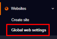 global web settings