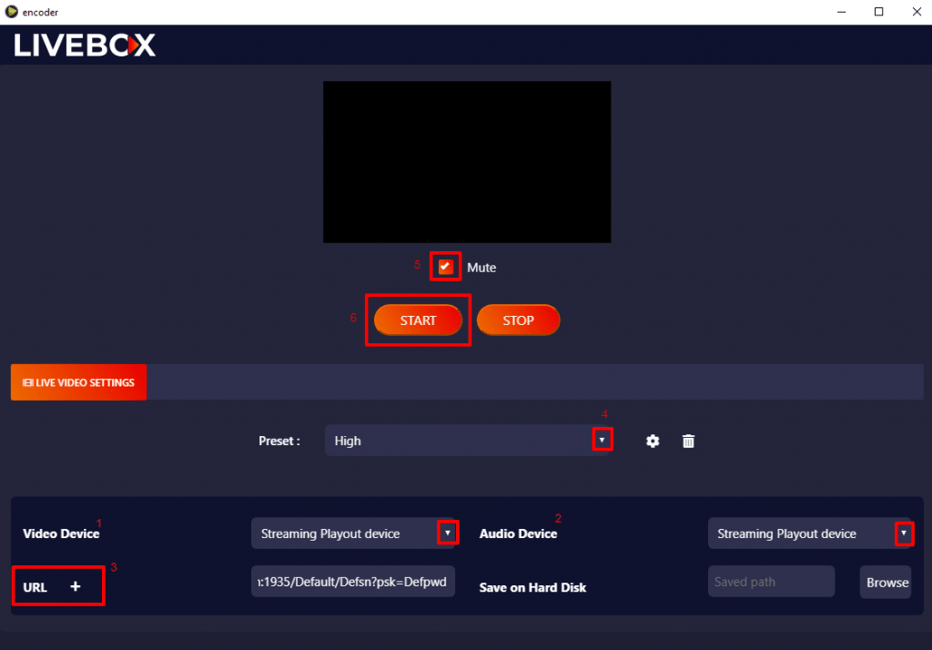 Encoder software from Livebox