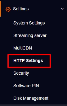 HTTP Settings
