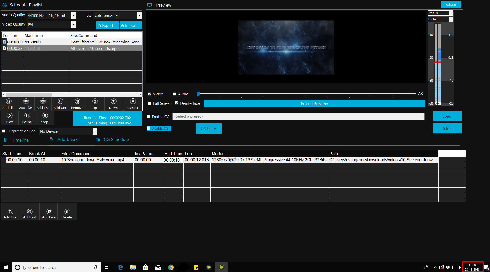 Livebox playout software for live streaming