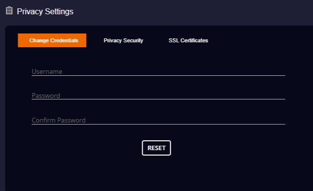 Livebox streaming server password settings
