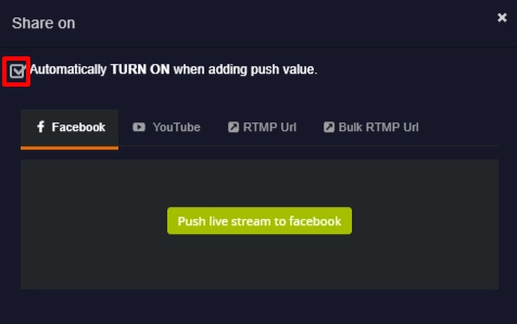 automatic turn on of live streams