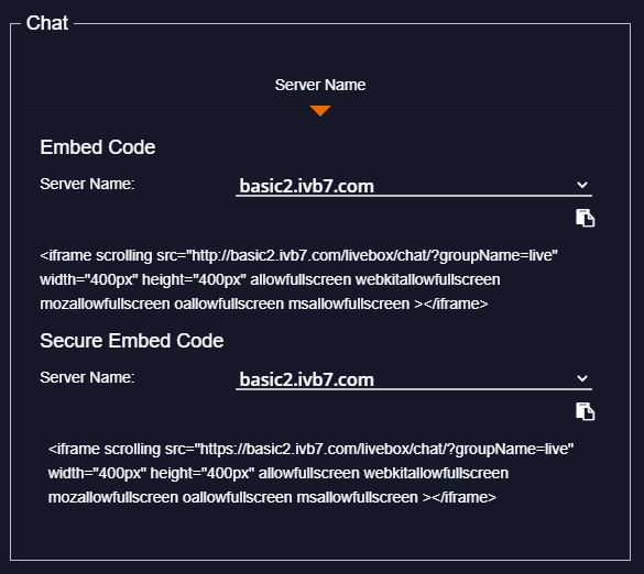 chat embed code