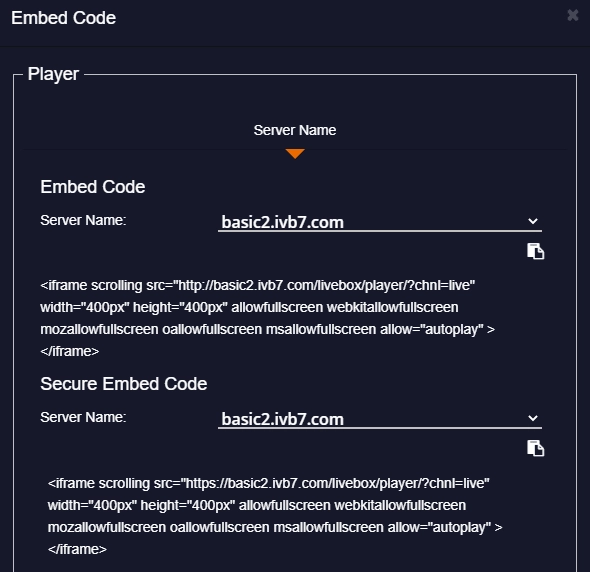 embed code for broadcasting