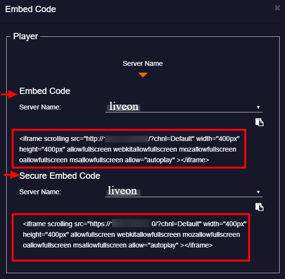 embed code