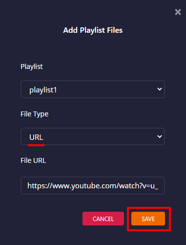 add playlist with URLs