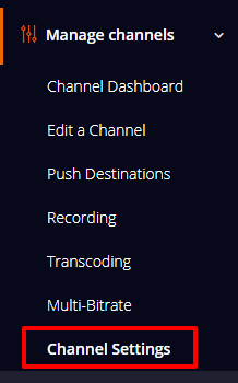 channel settings