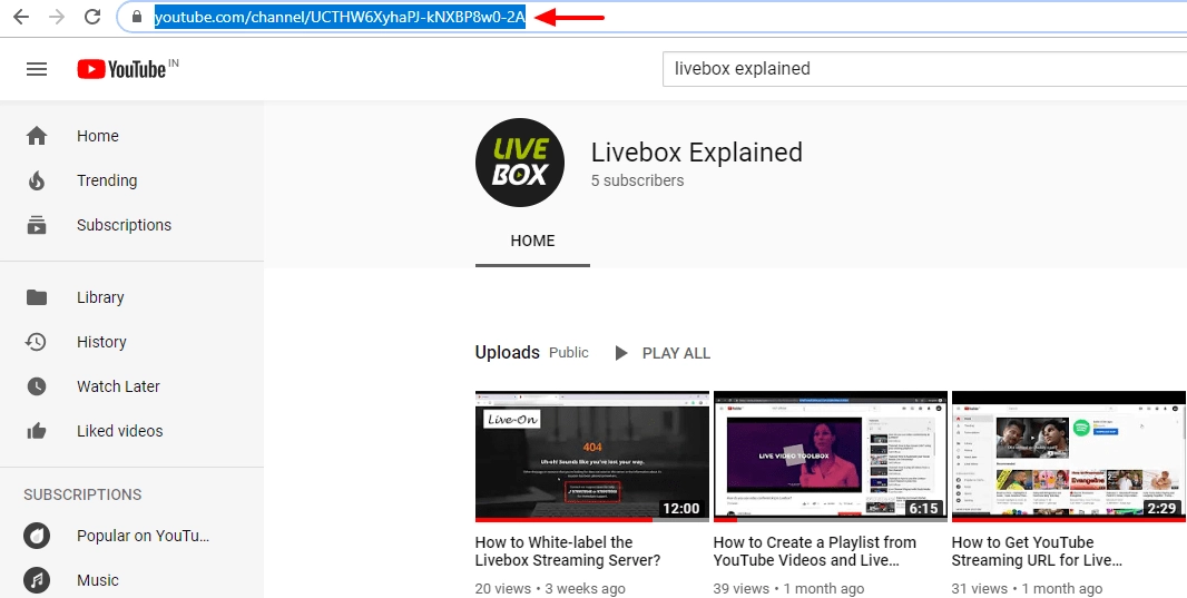 YouTube Channel videos Autostreaming