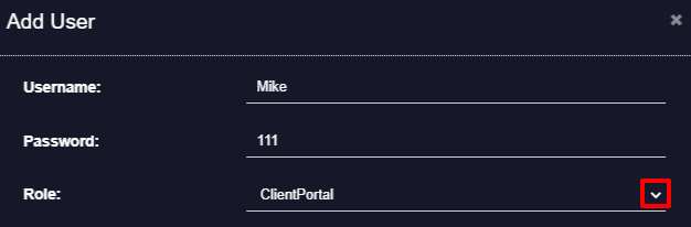 clientportal user role
