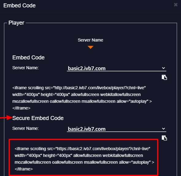 secure embed code