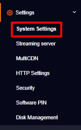 system settings