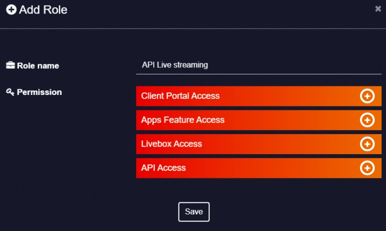 API Permission for Live Streaming - knowledgebase